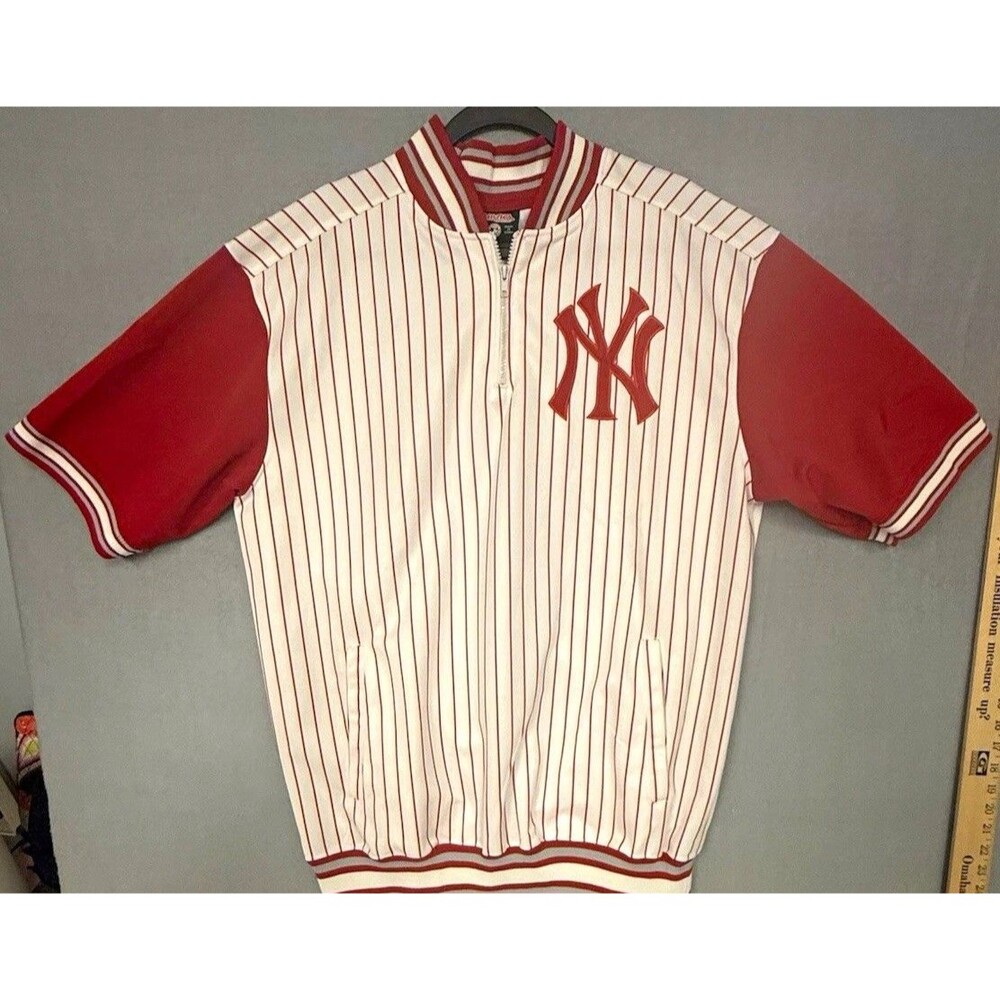 Vintage Stitches MLB New York Yankees Quarter Zip Jersey Jacket Mens XL